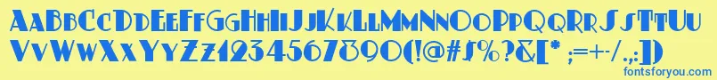 Dusty ffy Font – Blue Fonts on Yellow Background