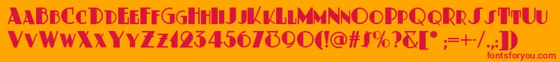 フォントDusty ffy – オレンジの背景に赤い文字