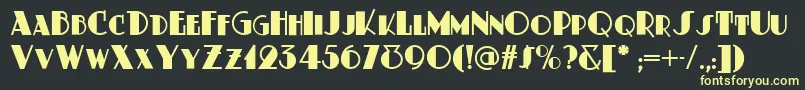 フォントDusty ffy – 黒い背景に黄色の文字