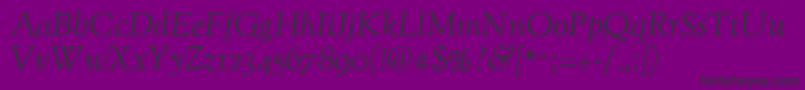 OflgoudystmttItalic-fontti – mustat fontit violetilla taustalla