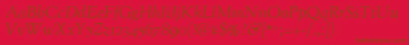 OflgoudystmttItalic Font – Brown Fonts on Red Background