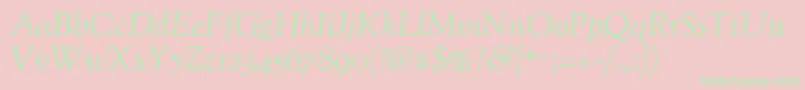 OflgoudystmttItalic Font – Green Fonts on Pink Background