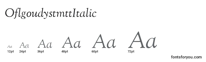 Größen der Schriftart OflgoudystmttItalic