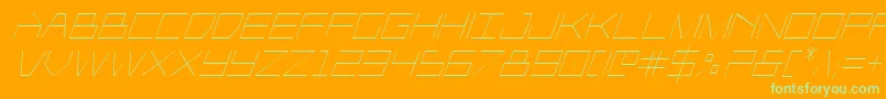 Player1upcondital Font – Green Fonts on Orange Background