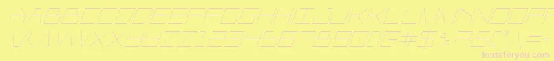 Player1upcondital-Schriftart – Rosa Schriften auf gelbem Hintergrund