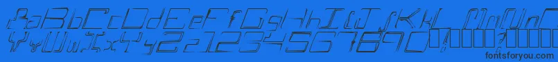 AScratch Font – Black Fonts on Blue Background