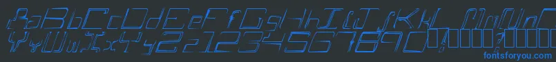 Шрифт AScratch – синие шрифты на чёрном фоне