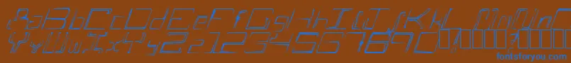 Шрифт AScratch – синие шрифты на коричневом фоне