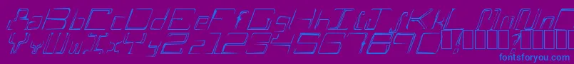 フォントAScratch – 紫色の背景に青い文字
