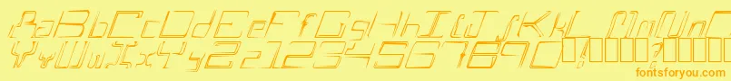 AScratch-Schriftart – Orangefarbene Schriften auf gelbem Hintergrund