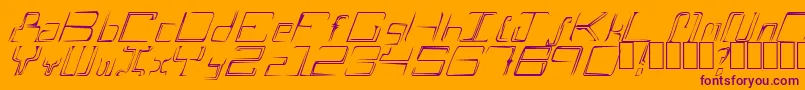 AScratch Font – Purple Fonts on Orange Background