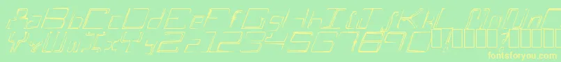 Шрифт AScratch – жёлтые шрифты на зелёном фоне
