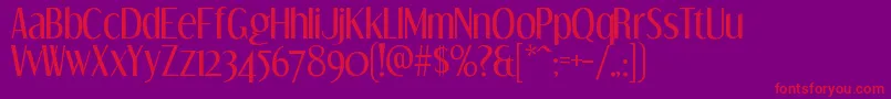 Czcionka DreamorphansRegular – czerwone czcionki na fioletowym tle
