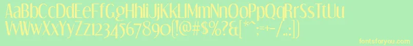 DreamorphansRegular Font – Yellow Fonts on Green Background