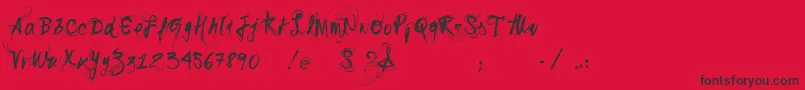 Vtkssonho Font – Black Fonts on Red Background