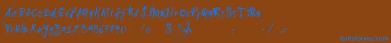 Шрифт Vtkssonho – синие шрифты на коричневом фоне