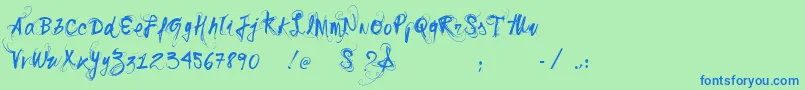 Vtkssonho Font – Blue Fonts on Green Background