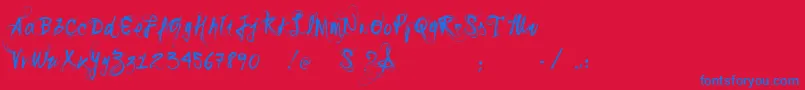 フォントVtkssonho – 赤い背景に青い文字