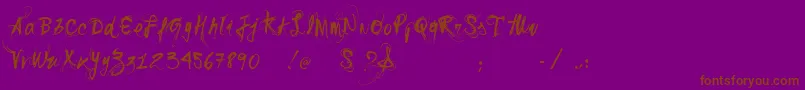 Шрифт Vtkssonho – коричневые шрифты на фиолетовом фоне