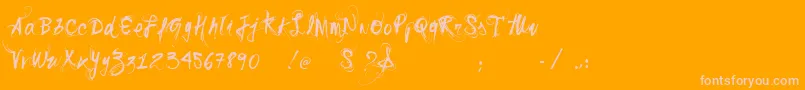 Vtkssonho Font – Pink Fonts on Orange Background
