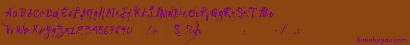 Vtkssonho Font – Purple Fonts on Brown Background