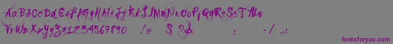 Шрифт Vtkssonho – фиолетовые шрифты на сером фоне