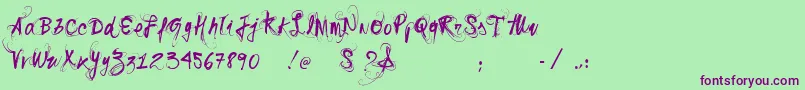 Vtkssonho Font – Purple Fonts on Green Background