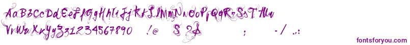 Шрифт Vtkssonho – фиолетовые шрифты на белом фоне