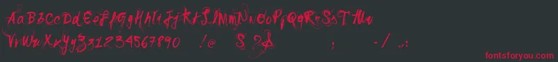 Vtkssonho Font – Red Fonts on Black Background