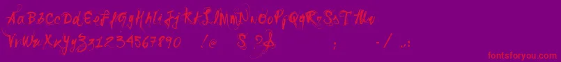 Vtkssonho Font – Red Fonts on Purple Background