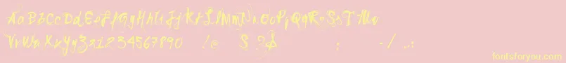Vtkssonho Font – Yellow Fonts on Pink Background