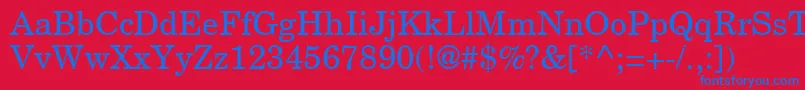 NewmilleniumschlbkRomansh Font – Blue Fonts on Red Background
