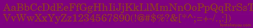 NewmilleniumschlbkRomansh-fontti – ruskeat fontit violetilla taustalla
