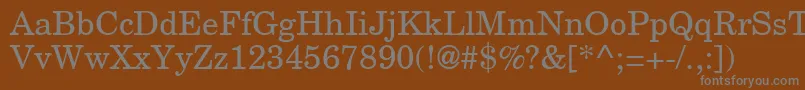 NewmilleniumschlbkRomansh-fontti – harmaat kirjasimet ruskealla taustalla