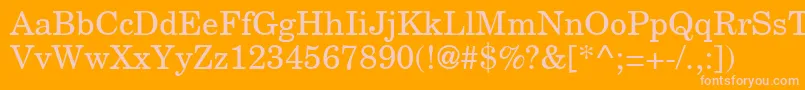 NewmilleniumschlbkRomansh-fontti – vaaleanpunaiset fontit oranssilla taustalla