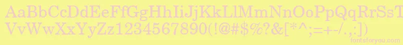 NewmilleniumschlbkRomansh Font – Pink Fonts on Yellow Background