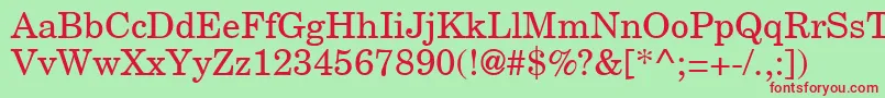 NewmilleniumschlbkRomansh-fontti – punaiset fontit vihreällä taustalla