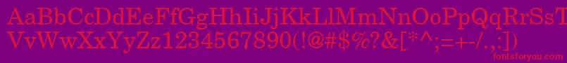 NewmilleniumschlbkRomansh Font – Red Fonts on Purple Background