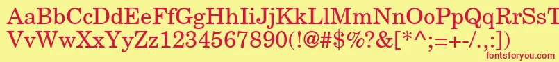 NewmilleniumschlbkRomansh Font – Red Fonts on Yellow Background