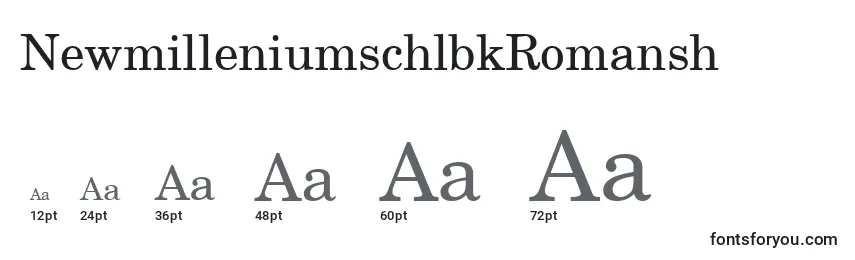 NewmilleniumschlbkRomansh Font Sizes