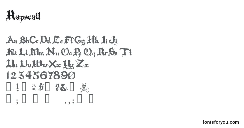 Schriftart Rapscall – Alphabet, Zahlen, spezielle Symbole