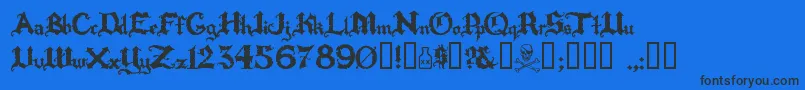 フォントRapscall – 黒い文字の青い背景