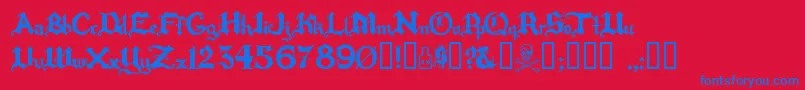 Rapscall Font – Blue Fonts on Red Background