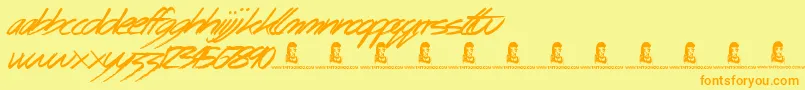 BingoBangos Font – Orange Fonts on Yellow Background