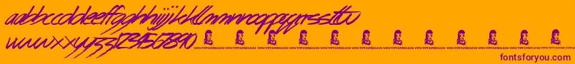 BingoBangos Font – Purple Fonts on Orange Background