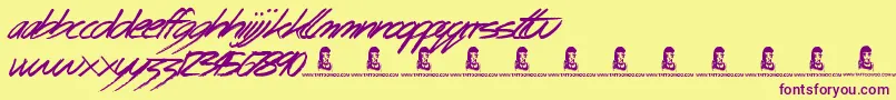 BingoBangos Font – Purple Fonts on Yellow Background