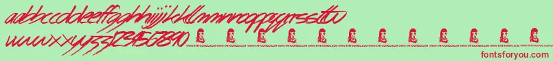 BingoBangos Font – Red Fonts on Green Background