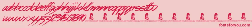 BingoBangos Font – Red Fonts on Pink Background