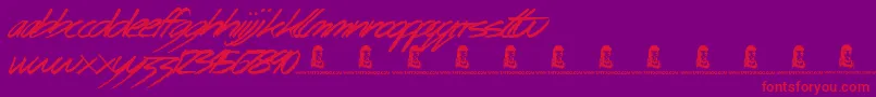 BingoBangos Font – Red Fonts on Purple Background