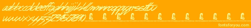 BingoBangos Font – Yellow Fonts on Orange Background